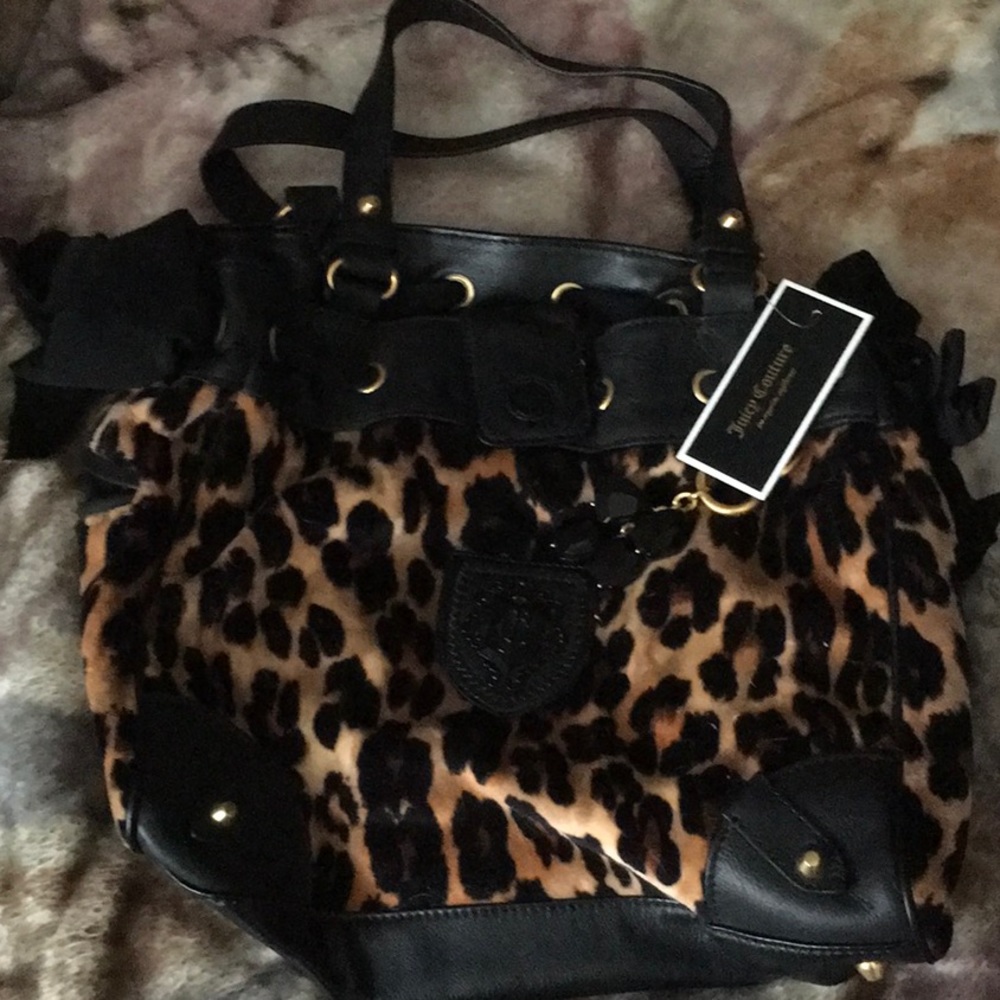 Brand New! Juicy Couture Leopard Velour Handbag